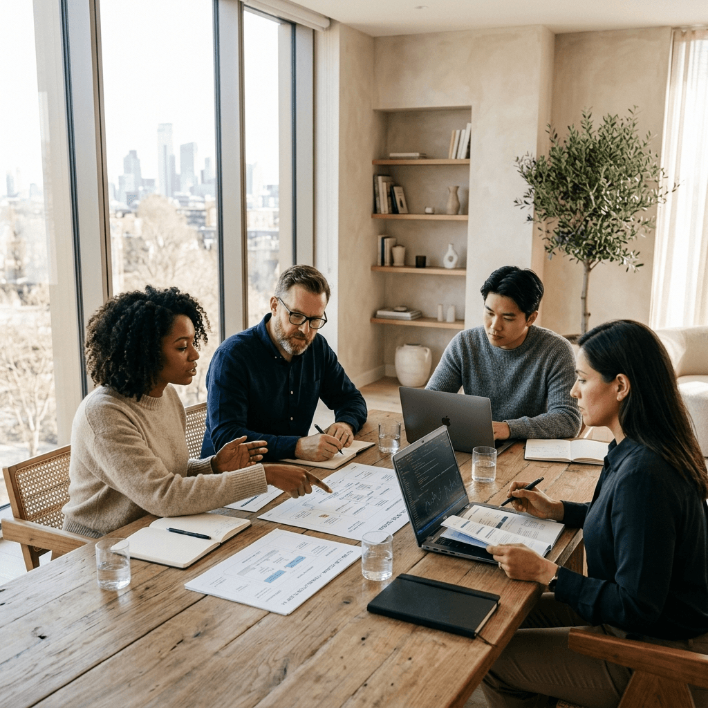 Language operations team discussing a client workflow